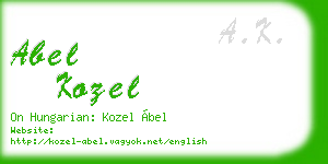 abel kozel business card